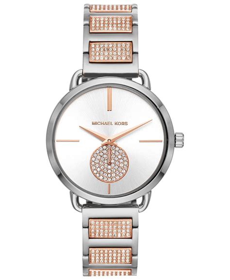 michael kors women's portia stainless steel bracelet watch 36mm|Michael Kors Women's Portia Two.